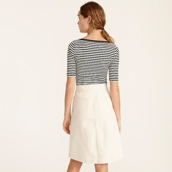 J. Crew Perfect-fit Squareneck T-shirt in Navy Stripe, Size - Picture 4 of 8